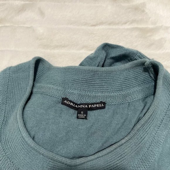 Adrianna Papell Green Small Tight Knit Ribbed Hem Sleeveless Office Sweater - Picture 11 of 13